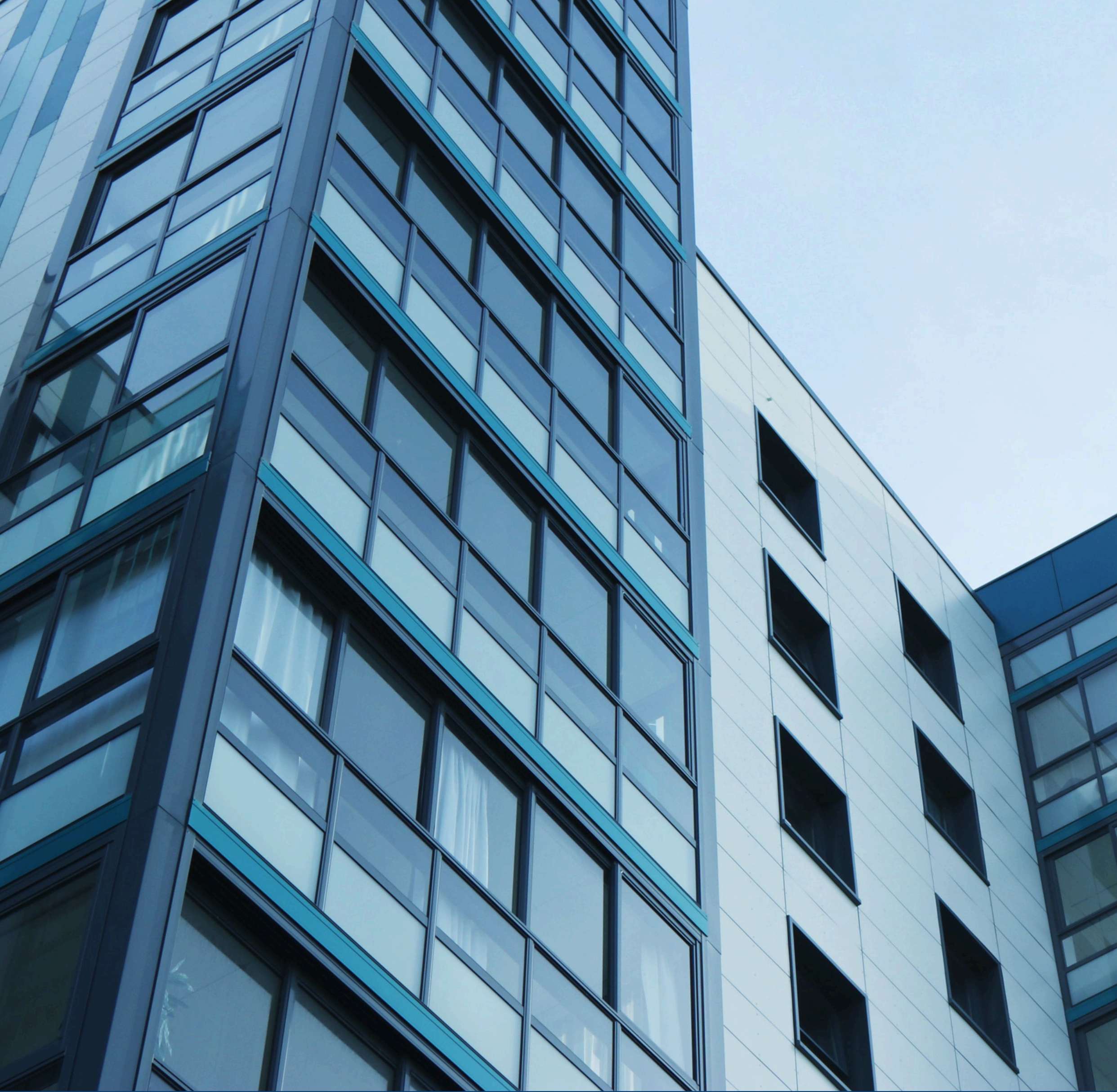 Modern building viewed from below